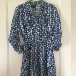 Blue Patterned Lightweight Spring/Summer Dress